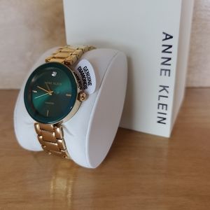 Anne Klein Women's Diamond Dial Gold-Tone Bracelet